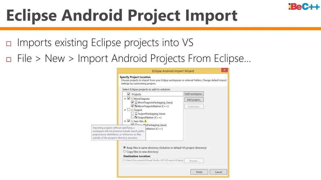 eclipse android project import