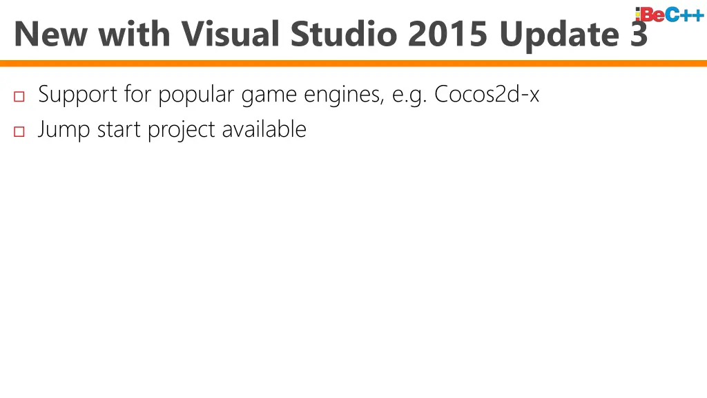 new with visual studio 2015 update 3 3