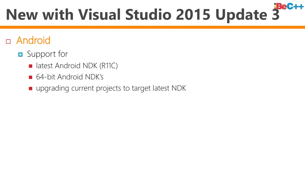 new with visual studio 2015 update 3