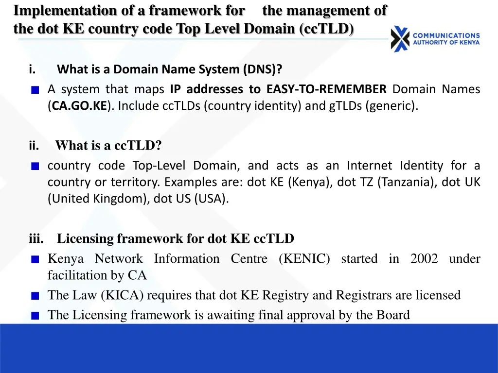 implementation of a framework