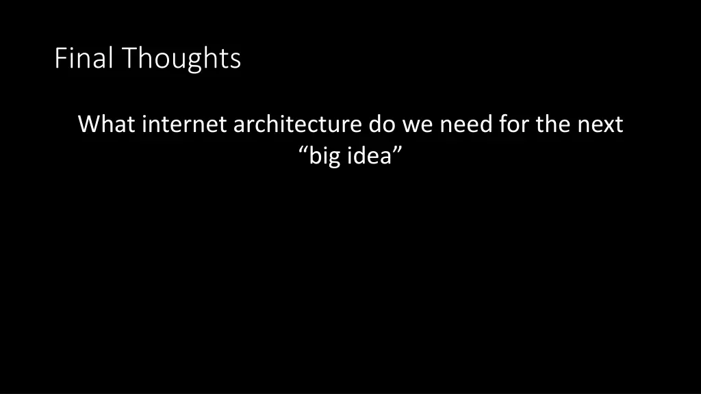final thoughts