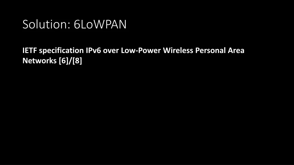 solution 6lowpan