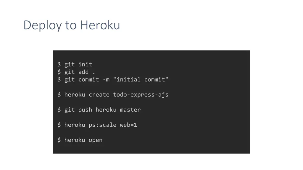 deploy to heroku