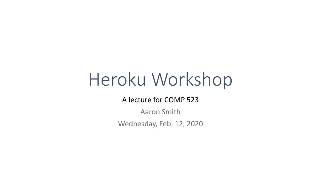 heroku workshop