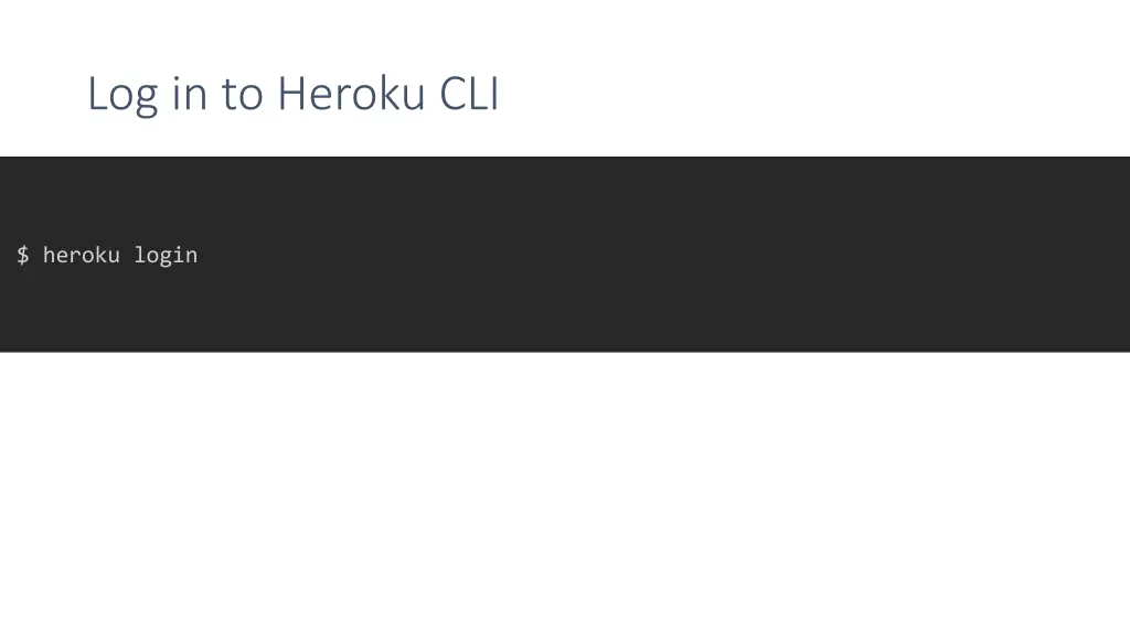 log in to heroku cli