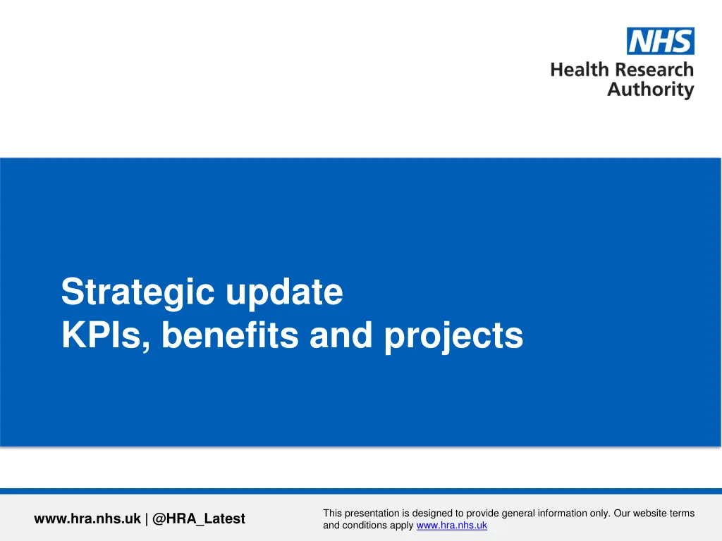 strategic update kpis benefits and projects