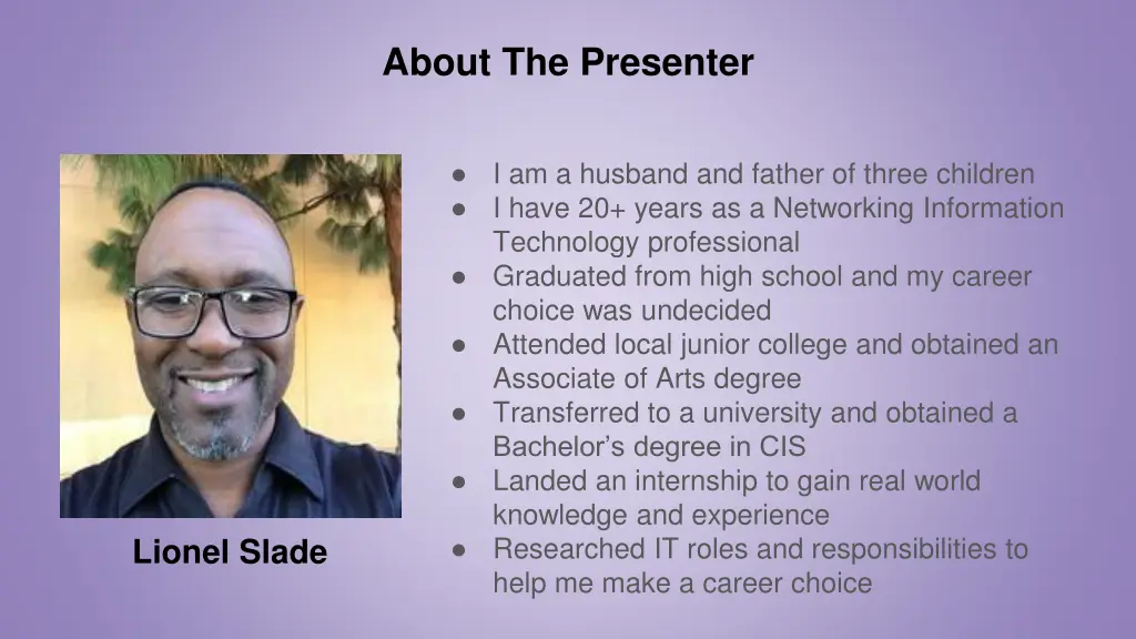 about the presenter