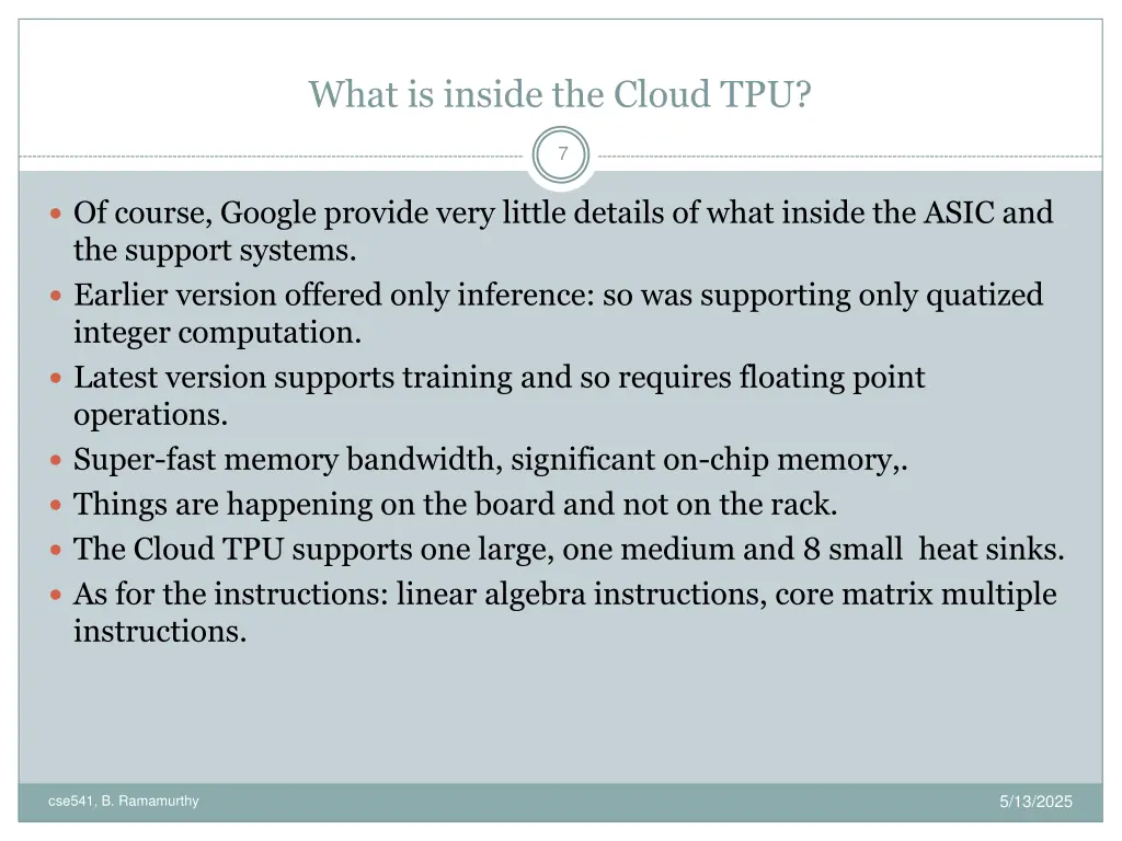 what is inside the cloud tpu