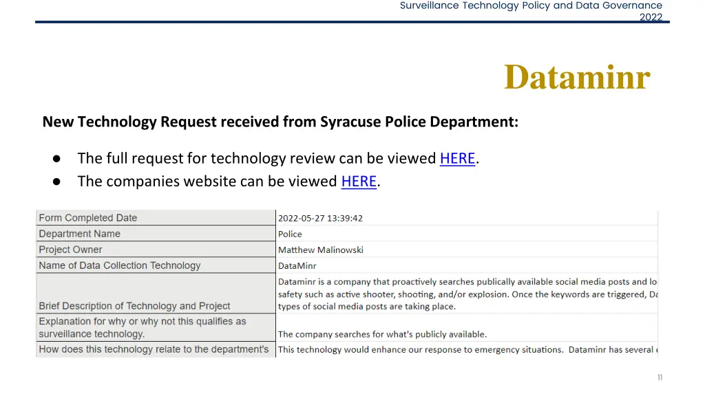 surveillance technology policy and data governance 10