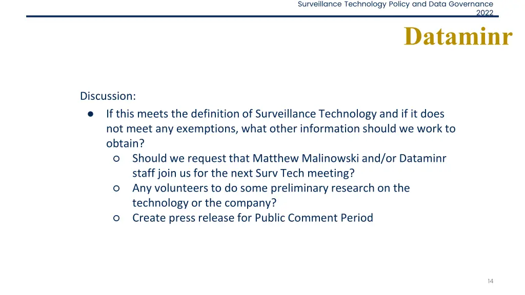 surveillance technology policy and data governance 12