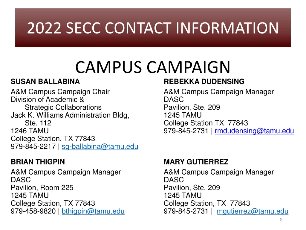 2022 secc contact information 2