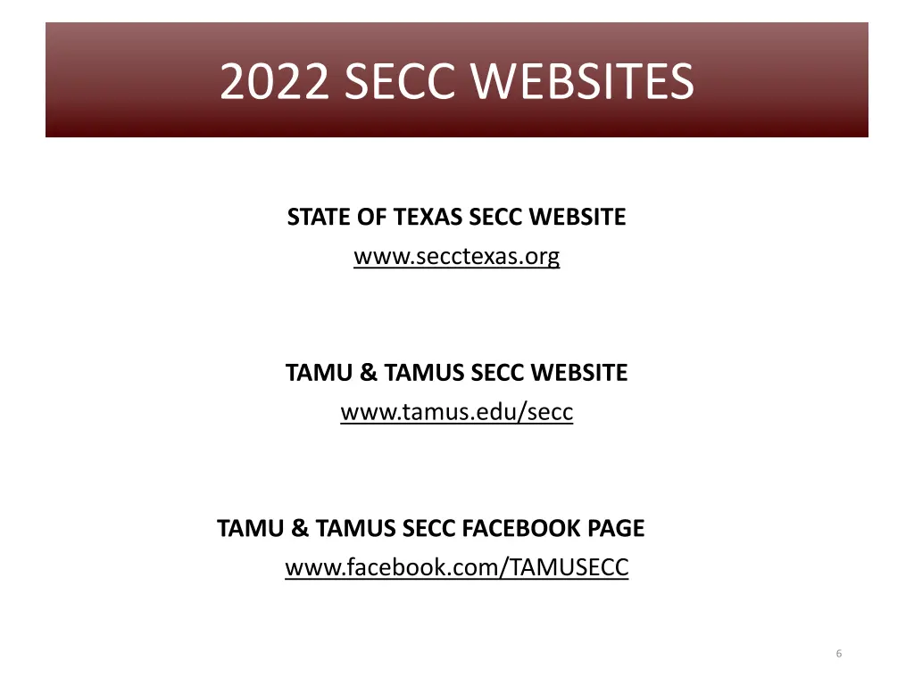 2022 secc websites
