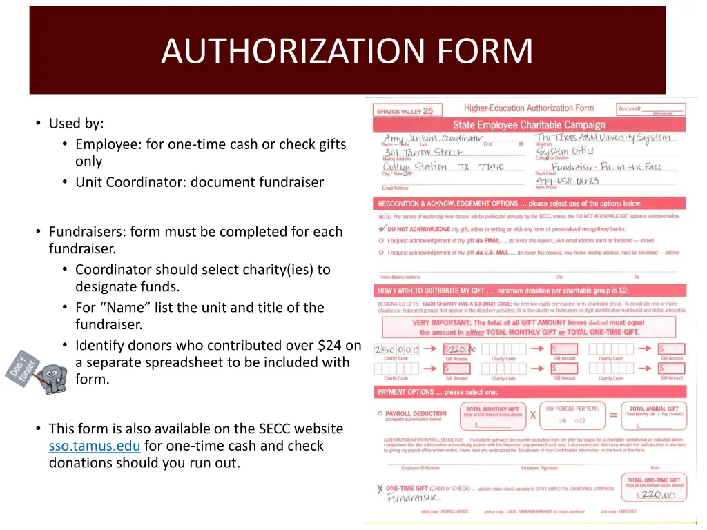 authorization form