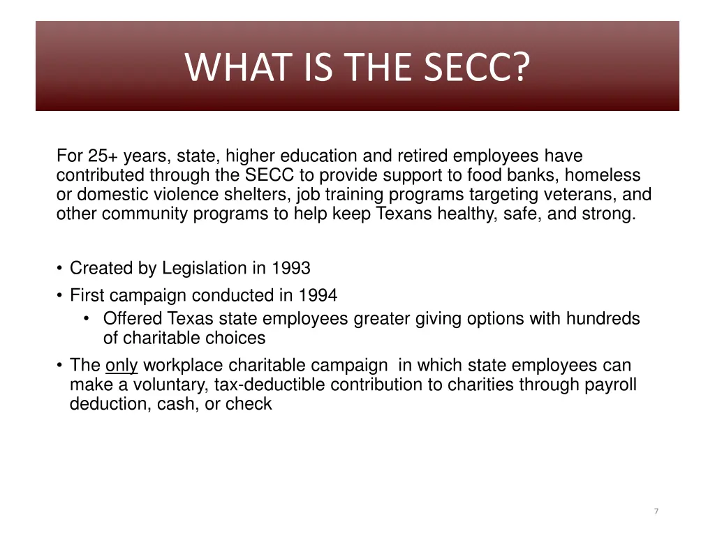 what is the secc