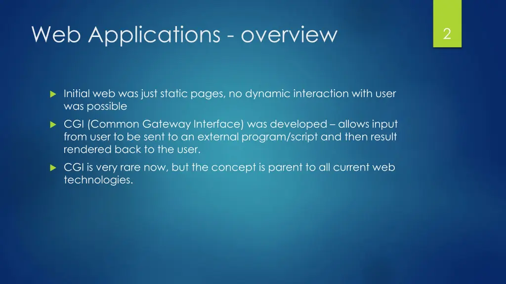 web applications overview
