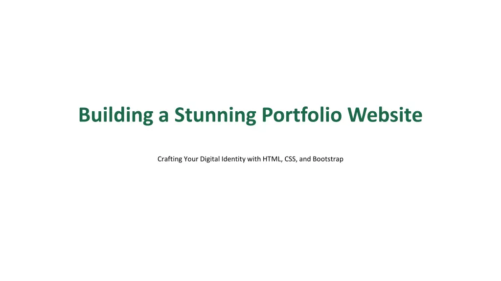 building a stunning portfolio website