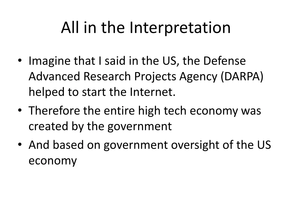 all in the interpretation