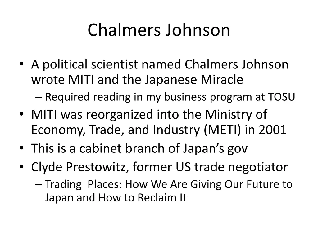 chalmers johnson