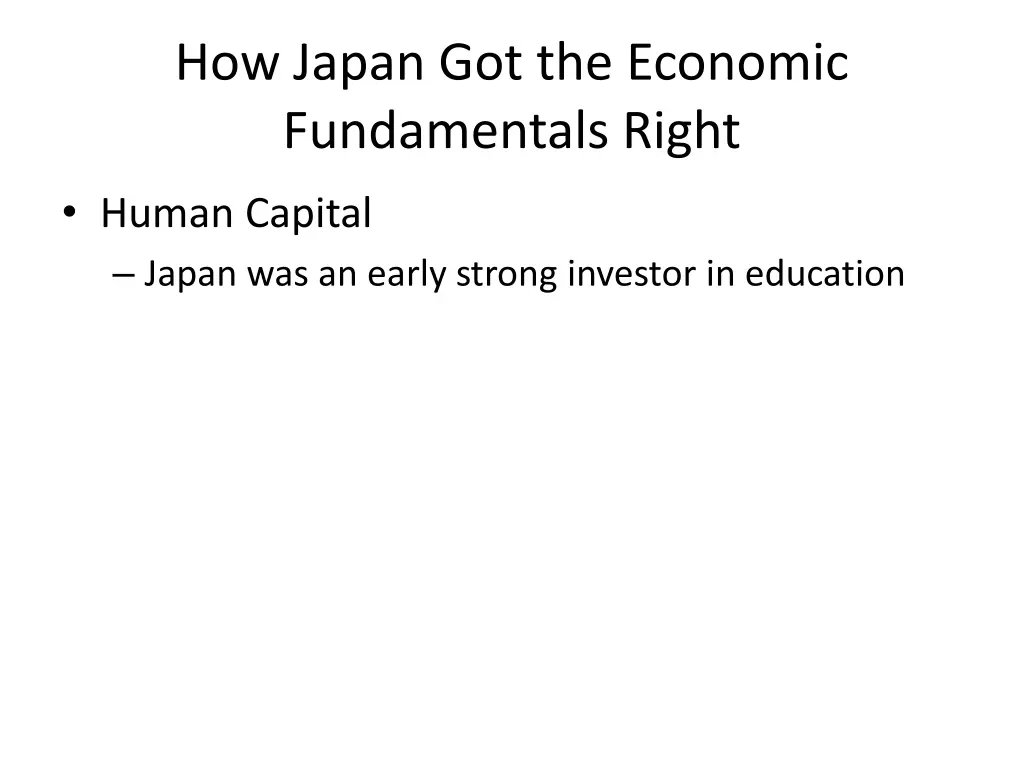 how japan got the economic fundamentals right