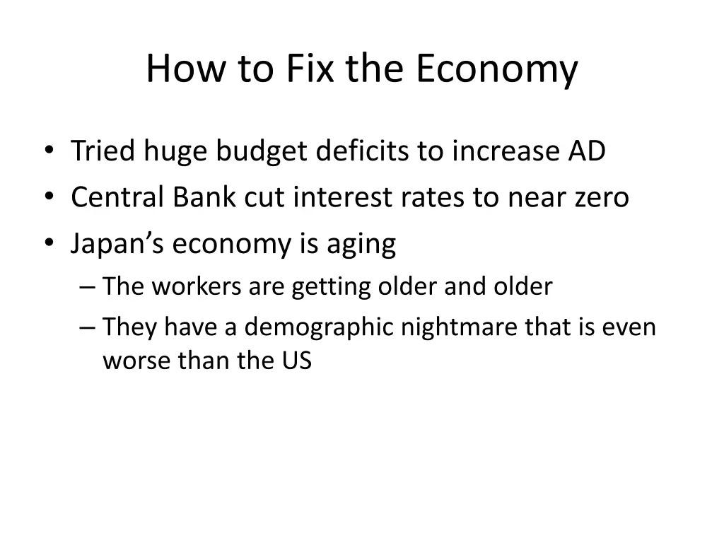 how to fix the economy