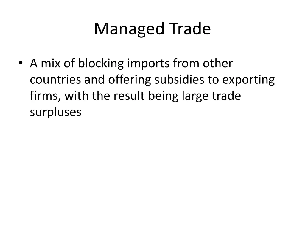 managed trade