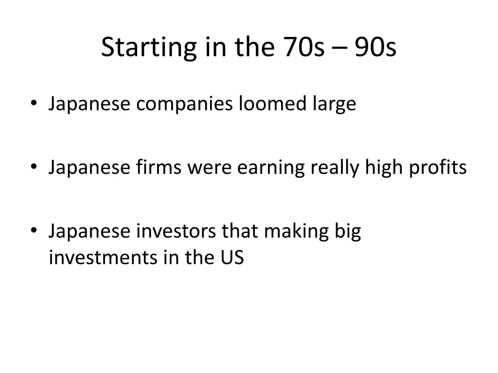 starting in the 70s 90s