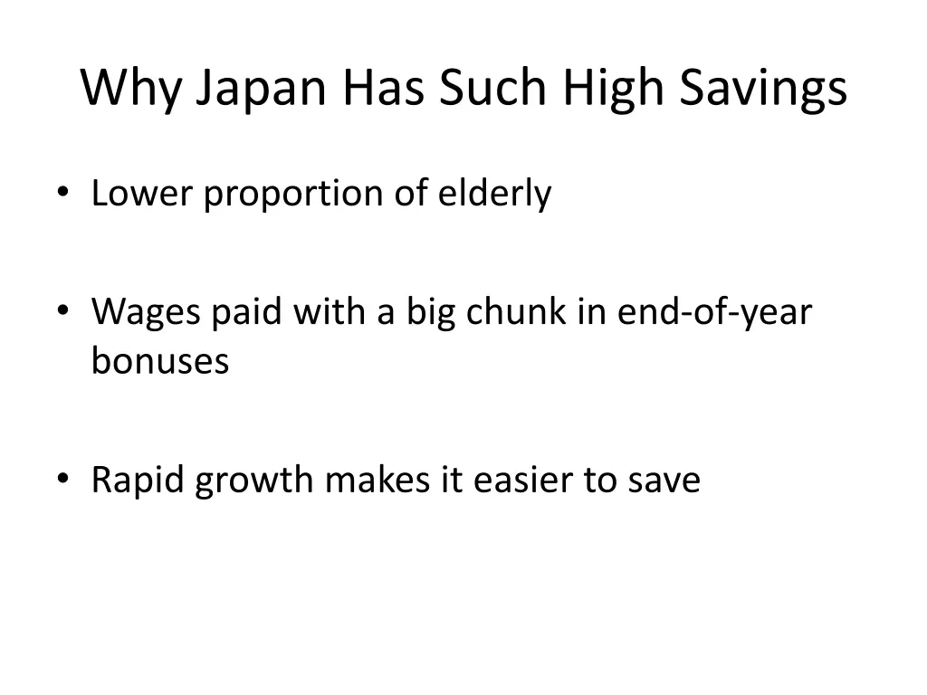 why japan has such high savings