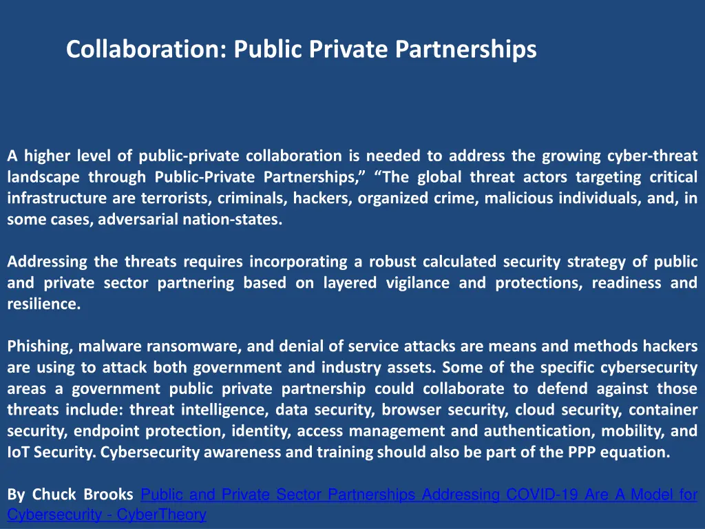 collaboration public private partnerships
