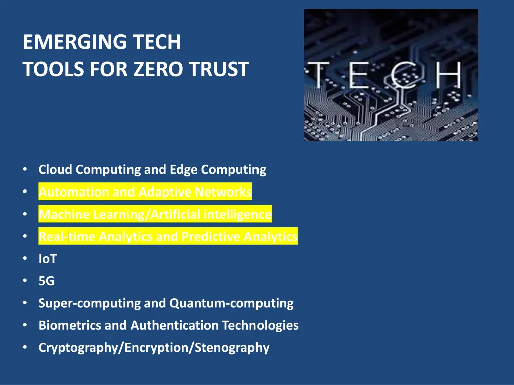 emerging tech tools for zero trust