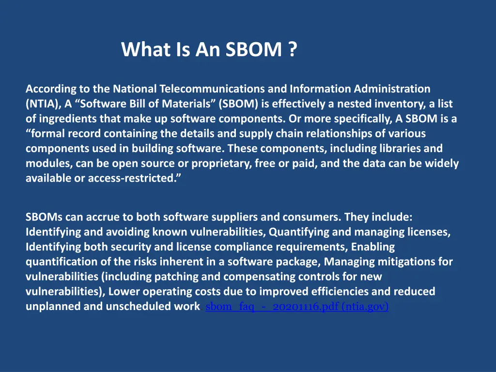 what is an sbom