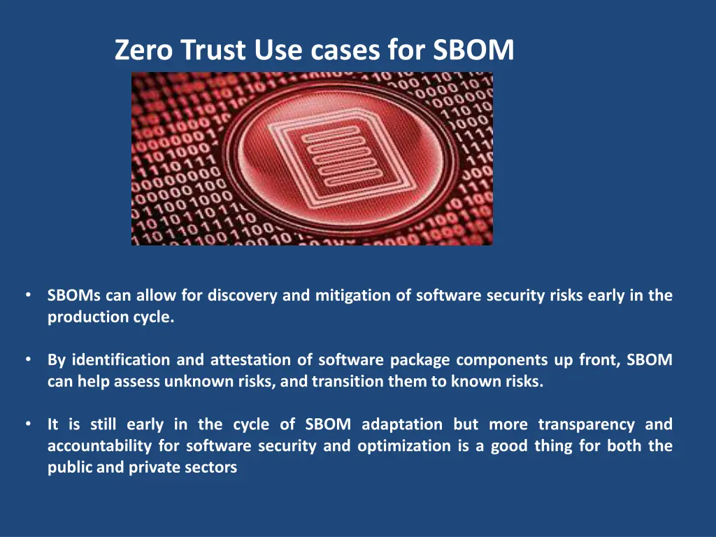 zero trust use cases for sbom