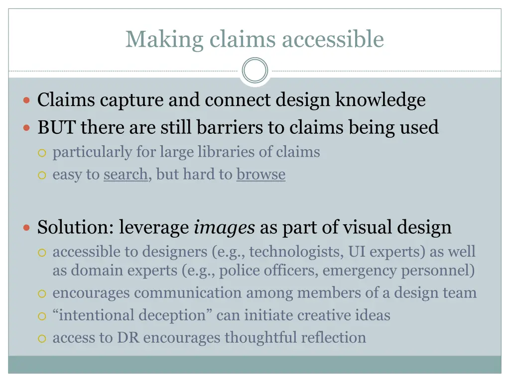 making claims accessible