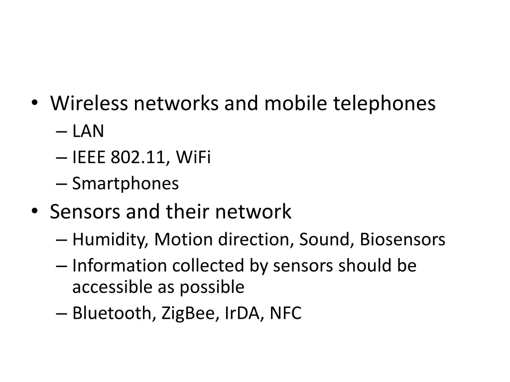 wireless networks and mobile telephones lan ieee