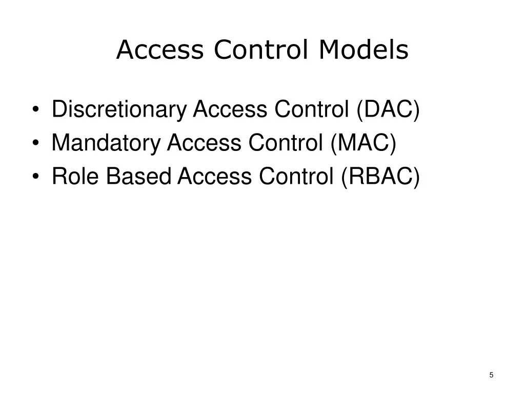 access control models