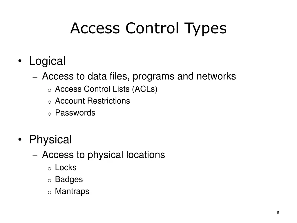 access control types