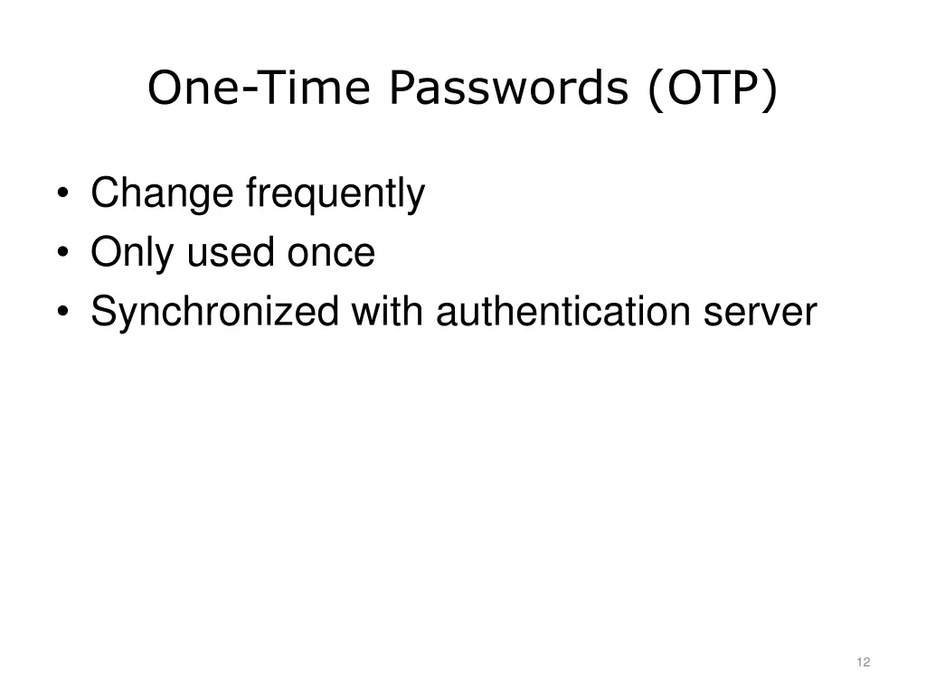 one time passwords otp