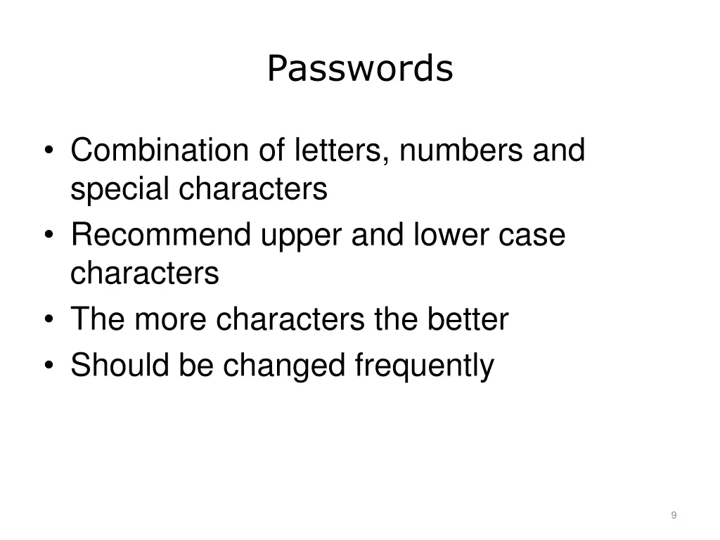 passwords