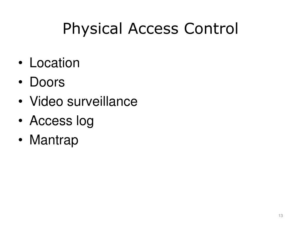 physical access control
