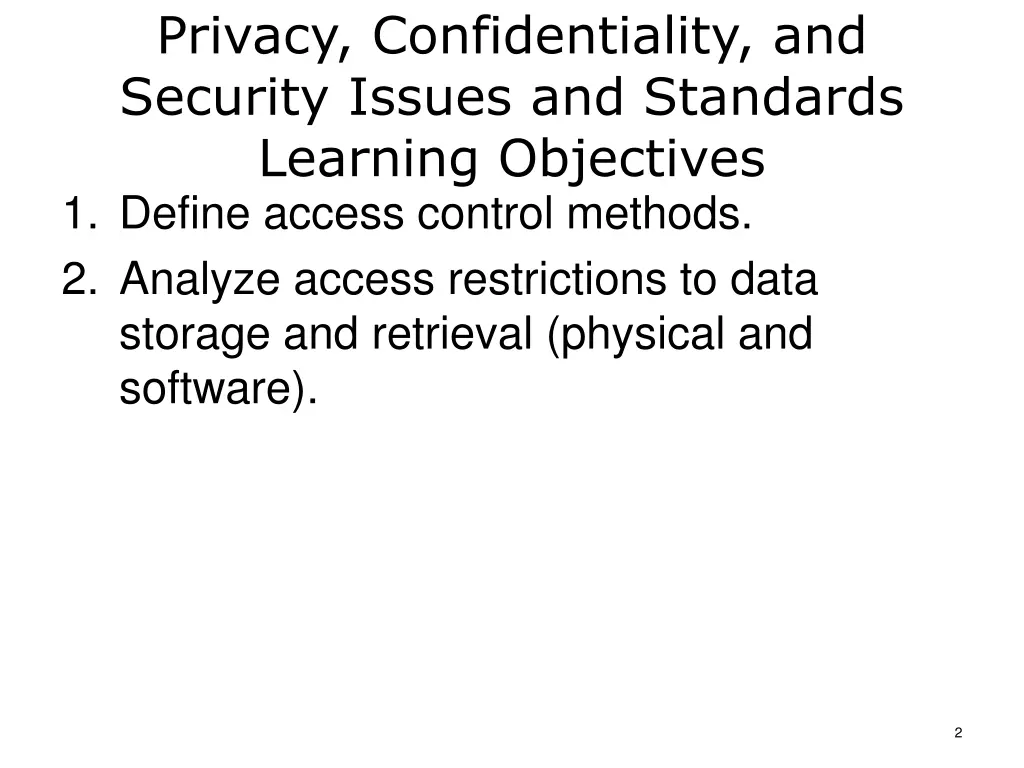 privacy confidentiality and security issues