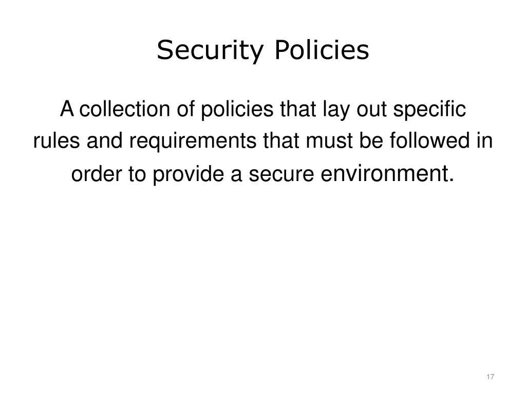 security policies