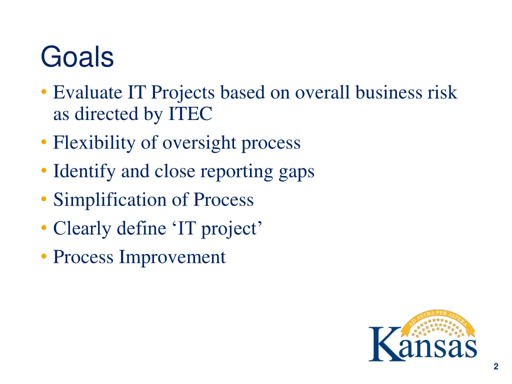goals evaluate it projects based on overall