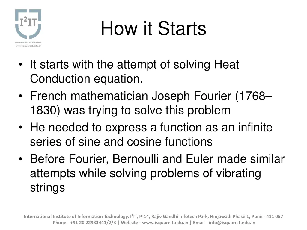 how it starts