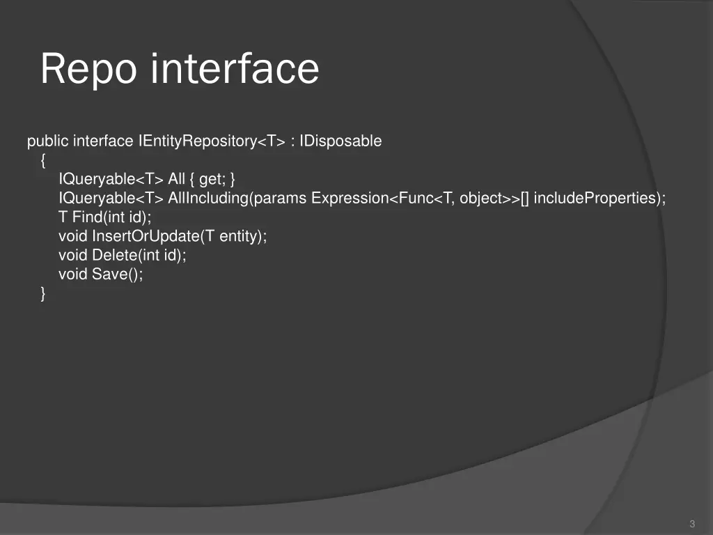 repo interface