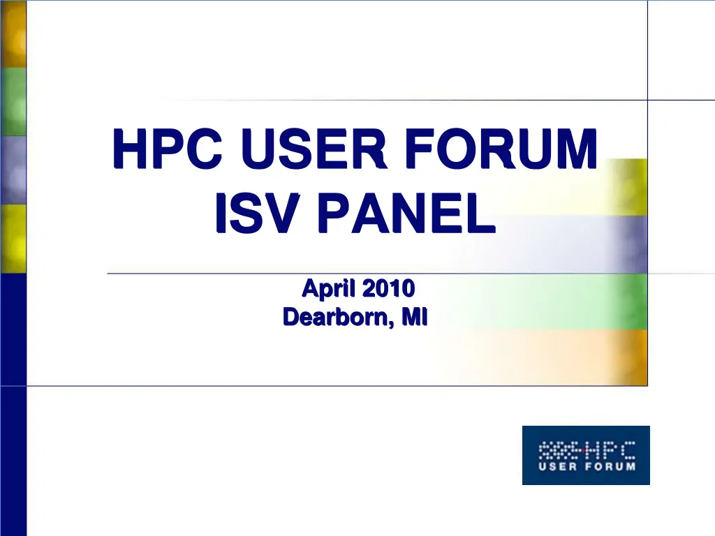 hpc user forum isv panel