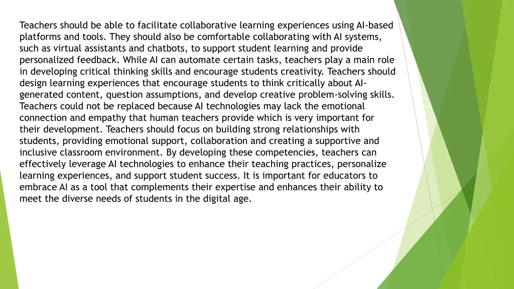 teachers should be able to facilitate
