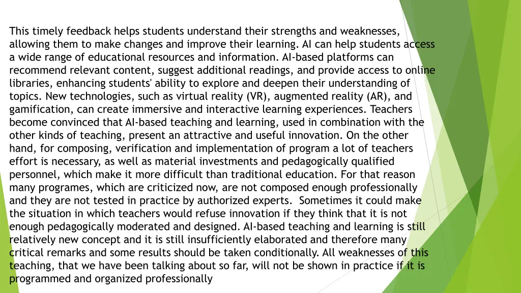 this timely feedback helps students understand