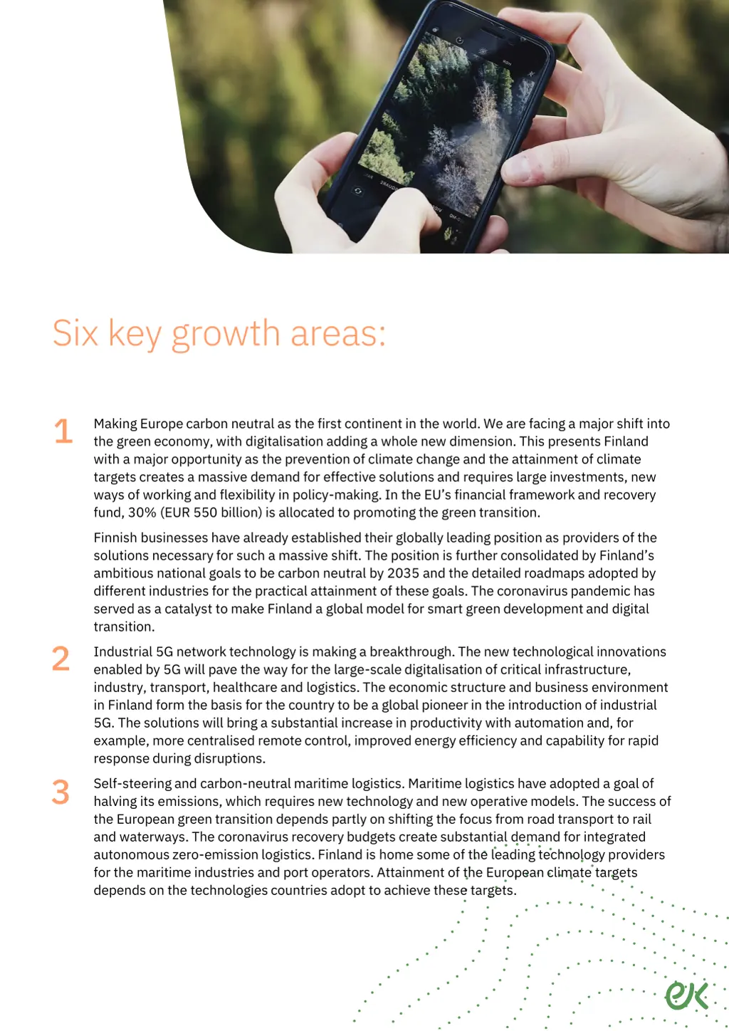 six key growth areas