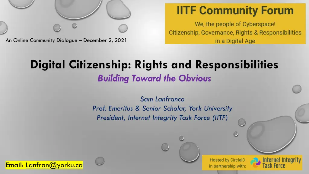 an online community dialogue december 2 2021