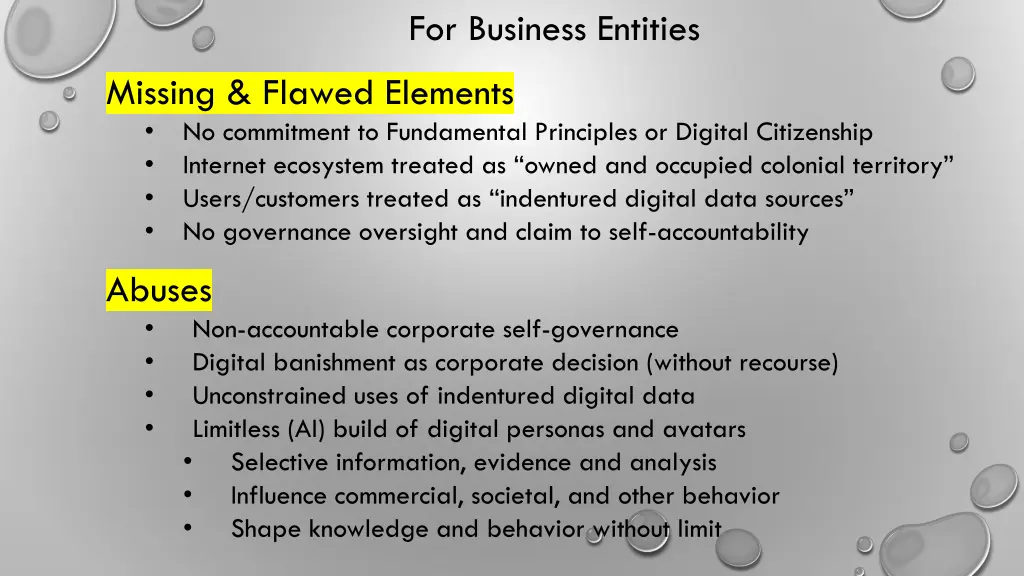 for business entities