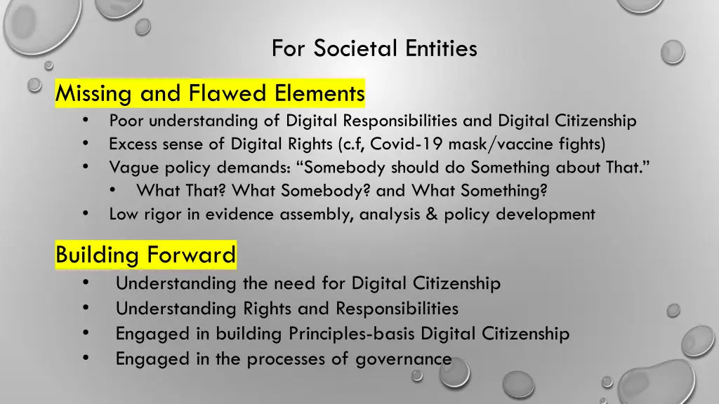 for societal entities